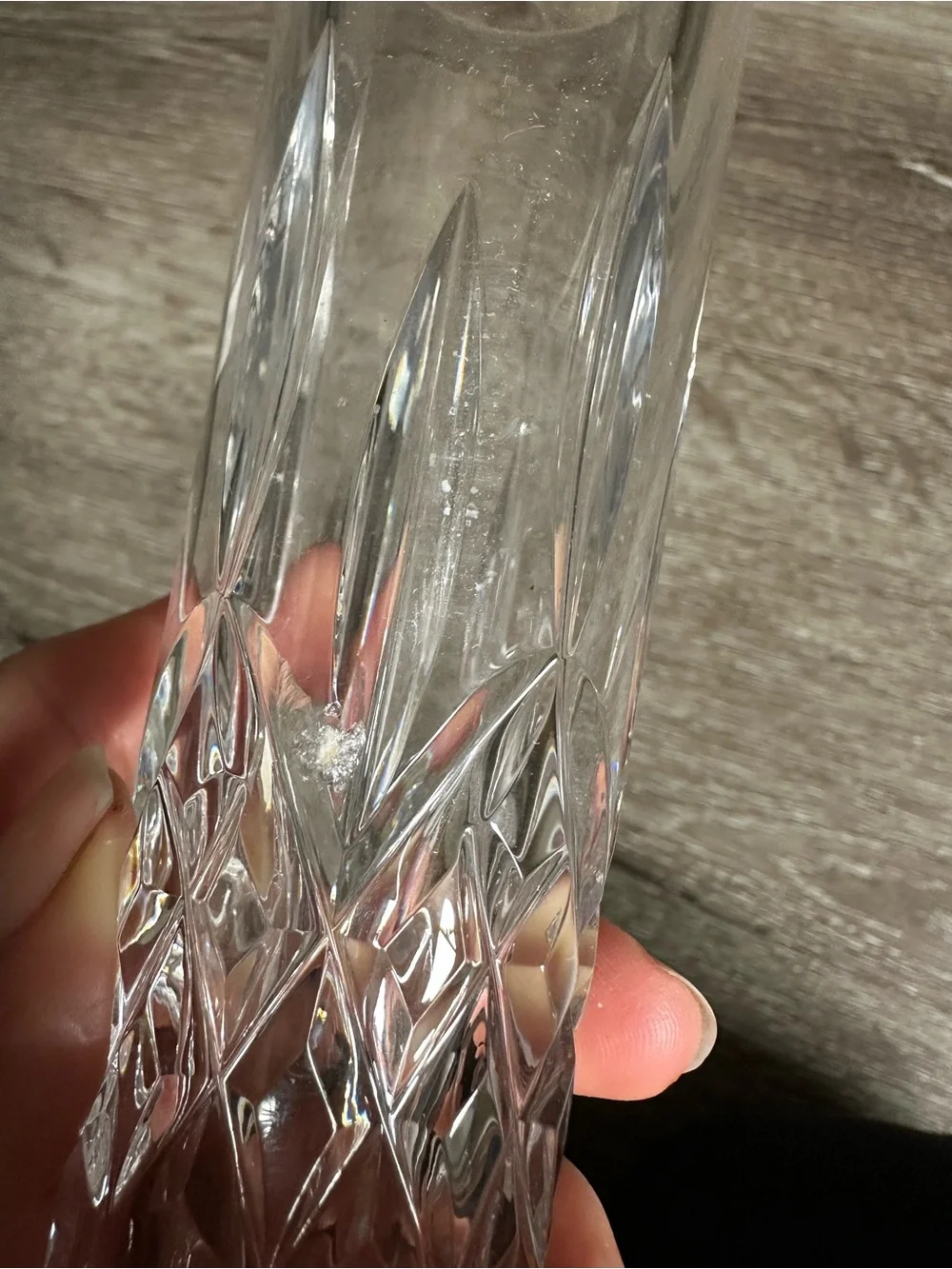 Macy's Clear Cut Crystal Bud Vase